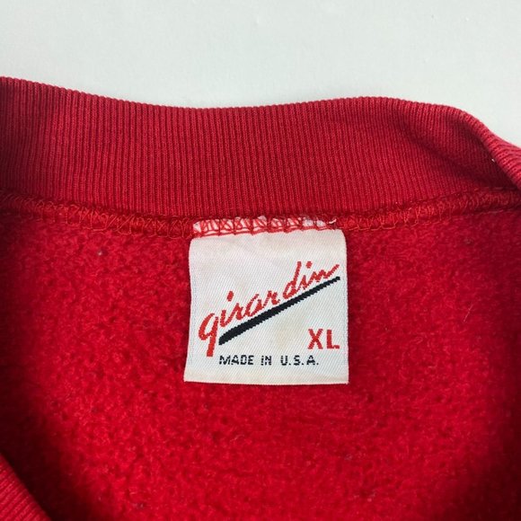 Vintage 90s Iowa State Cyclones ISU Sweatshirt Sweater Mens Medium Red Made USA - Picture 4 of 9